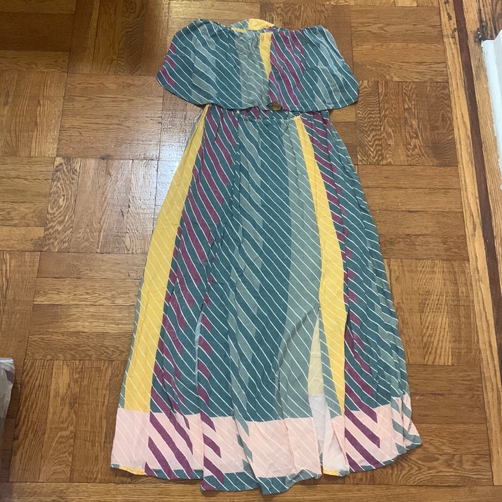 O’Neill Strapless Ruffle Top Stripped Dress